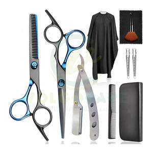 Ciseaux de coiffeur ensemble de ciseaux de coiffure avec ciseaux amincissants en acier inoxydable pour hommes femmes animaux de compagnie 10 pièces - Product Image 1