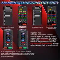 Panel de Pantalla LED Flexible Programable de 16*96 LED, 120*595mm, Luces LED Ojos de Demonio para Autos, Camiones, Parabrisas