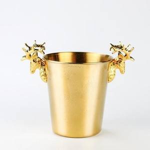 Modern Stainless Steel Metal Ice Bucket Tarnish-Resistant <b>Bottle</b> Cooler for Cocktail Parties Beverage Chiller Drinks Restaurants - Product Image 5
