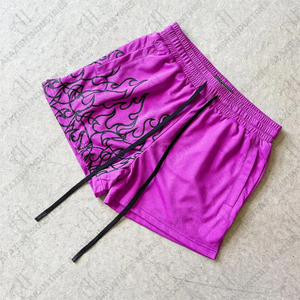 Retro malla sublimación estética Casual gimnasio desgaste de verano de los hombres deporte poliéster corto Streetwear baloncesto pantalones cortos - Product Image 6