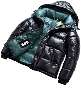 2025 taux de gros noël hommes bulle vestes veste d'hiver Streetwear doudoune pour couleur unie manteau hommes à capuche bouffant - Product Image 4