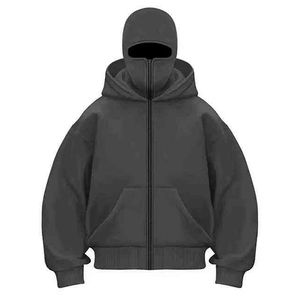 Sweat à capuche tendance pour homme, style streetwear, délavé à l'acide, décontracté, épais en polaire pour l'hiver - Product Image 1