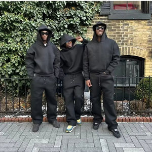 Pull personnalisé Survêtement pour hommes Vente en gros Nouveaux vêtements de sport Sweat à capuche coupe carrée Pantalon ample Survêtement Sweats à capuche grande taille - Product Image 1