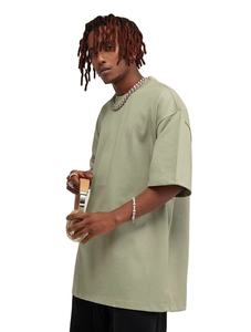 เสื้อยืดโอเวอร์ไซส์คุณภาพสูงสำหรับทุกเพศ ผลิตจากผ้าฝ้าย 100% เนื้อหนา พิมพ์ลายได้ตามต้องการ ดีไซน์ไหล่ตก ลายเรียบ แห้งเร็ว - Product Image 2