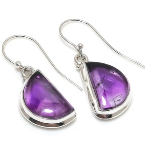 Amethyst Gemstone Jewelry For Women Silver Boho Style <b>Earrings</b> Jewelry 925 Sterling Silver Trending <b>Handmade</b> <b>Earrings</b> Gift For - Product Image 1