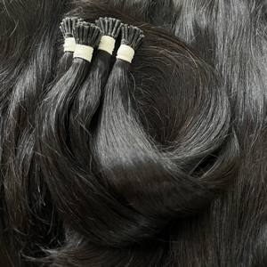 VENTE EN GROS CHEVEUX RUSSES NATURELS NOIR BOUCLES K U I V ASTUCE PLATE KÉRATINE COULEURS DE QUALITÉ SUPÉRIEURE NUANCES EXTENSIONS DE CHEVEUX HUMAINS SLAVES - Product Image 2