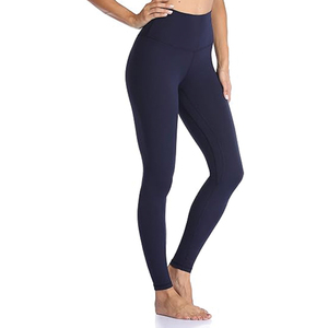 Leggings de yoga pour femmes à taille haute avec logo personnalisé, respirants, sans couture, pantalon capri, taille élastique, froncés, en élasthanne/nylon imprimé - Product Image 3