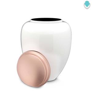 Urna Funeraria para Adultos, Diseño de Colibrí, Color Blanco y Oro Rosa - Product Image 2