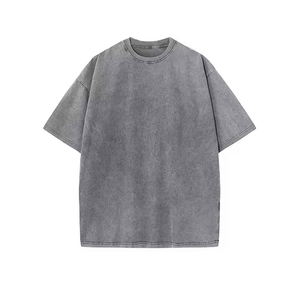 Alta calidad 100% algodón estilo Hip-Hop Casual Regular Fit antiarrugas transpirable secado rápido camisetas para hombres - Product Image 2