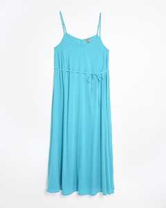 Date Boho solide Maxi robe ample 100% rayonne écologique lâche plage dames pour l'été grande taille décontracté Maxi robe - Product Image 5