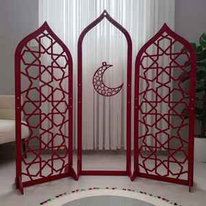 Trending Ramadan Floor Arch Wood Standing Decoration Islamic Eid Mubarak Home Event <b>Backdrop</b> Mosque Ornament Board <b>Stand</b> Piece - Product Image 3