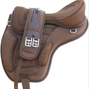 Selle de cheval synthétique sans arbre Style anglais Parfait pour les cavaliers débutants Cours d'équitation et équitation longue distance - Product Image 4