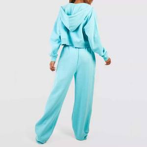 Hot Vintage Acid Wash 2 en 1 Sweat à capuche zippé d'hiver lourd pour femme 100% coton - Product Image 5