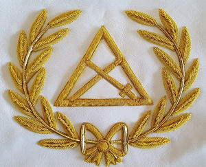 2025 Customized Royal Arch Grand Chapter Officer Aprons High Quality Wreath Embroidered Masonic Design <b>Needlework</b> - Product Image 4