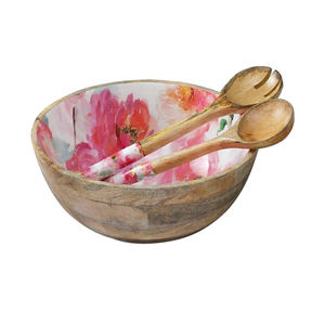 Cuenco decorativo para servir frutas secas de mesa de Hotel de alta calidad, cuenco de madera con acabado esmaltado a un precio económico - Product Image 2