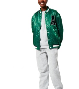 Chaqueta Varsity de Satén para Hombre, Estilo Urbano, Diseño de Béisbol, con Logotipo Bordado Personalizado, para Invierno - Product Image 3