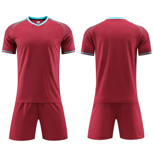Ensemble d'entraînement de football unisexe personnalisé, uniforme de football, vêtements de sport, maillots, chemises, 100% polyester respirant, col en V, manches courtes, 2026 - Product Image 3