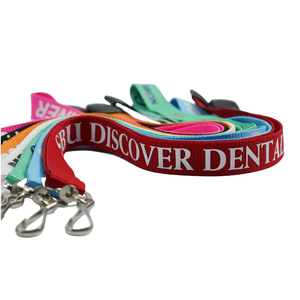 Bestom Custom Logo ID Lace Polyester Name Badge Card Holder Woven Lanyards Silk Screen Printing Hook Designer Factory Price