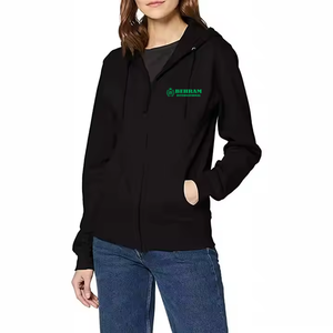 Sudadera con Capucha de Felpa de Color Verde Oliva de Lujo, con Cierre y Logotipo Personalizado, Unisex, Gruesa, 100% Algodón, Tejido Francés de Secado Rápido - Product Image 6