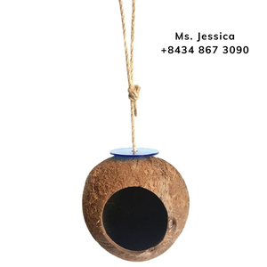 CASA NIDO DE PÁJARO DE CONCHA DE COCO NATURAL con ESCALERA y CUERDA de VIETNAM - Product Image 6