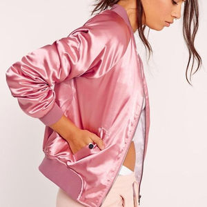 Chaqueta universitaria de satén de alta calidad para mujer, último diseño, forro de nailon transpirable, venta al por mayor - Product Image 2