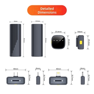 Nieuwe <span class=keywords><strong>K26</strong></span> 2.4G Draadloze Mini Lavalier Microfoon AI DSP Ruisonderdrukking Omni-directionele Condensatormicrofoon met Oplaadcase iPhone Type-C - Product Image 2