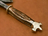 El yapımı şam çelik Tomahawk balta Stag boynuz ahşap kolu Viking HT Hatchet açık kamp için el dövme endüstriyel aracı