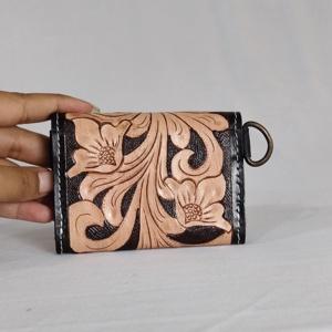 Leather Walla New Fashionable Premium Quality Luxury Anti-Theft Button Closure <b>Small</b> Coin Wallet Genuine Leather Mini <b>Purse</b> - Product Image 3