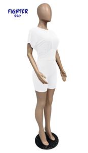 T-shirts courts pour femmes Vêtements décontractés deux pièces Survêtement Poches Loose Tops Shorts Set Femme O-Neck Casual Sets - Product Image 2