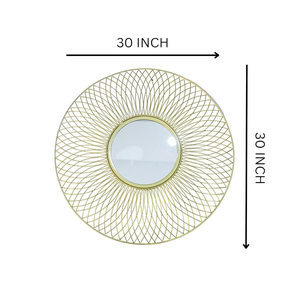 Espejo Decorativo de Pared con Marco Metálico Estilo Bohemio, Color Dorado, Moderno, Personalizado, Hecho a Mano, Ecológico, Decoración para el Hogar y Hoteles - Product Image 4