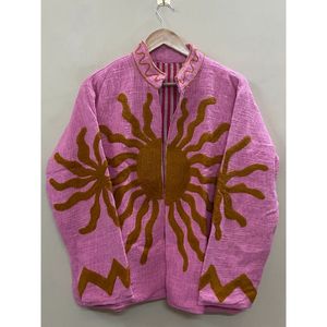 Veste courte bohème en coton brodé Suzani TNT, coupe-vent et respirante, motif floral, cadeau pour elle/maman - Product Image 2
