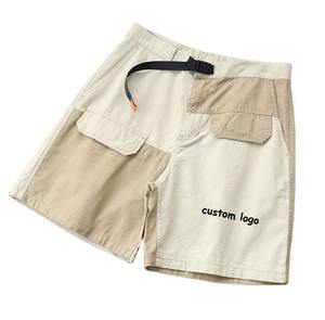 100% pantalones cortos Cargo de ajuste relajado informal de algodón Ripstop para hombres con bolsillos delanteros y traseros logotipo personalizado patrón sólido servicio OEM - Product Image 1