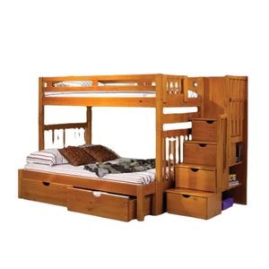 Lit superposé moderne pour enfants Lit superposé durable avec matériaux en bois de teck massif Lit superposé double avec échelles Prix de gros - Product Image 2