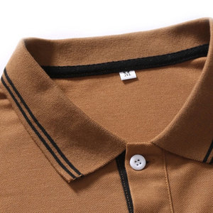 Etiqueta privada Hombres 100% Algodón para Polo Camiseta Cómoda de punto Tamaño personalizable con patrón sólido - Product Image 4