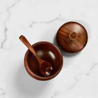 Conteneur à épices en bois artisanal MS, écologique et de qualité alimentaire, compatible lave-vaisselle, four et cuisinière, décoration pour la maison