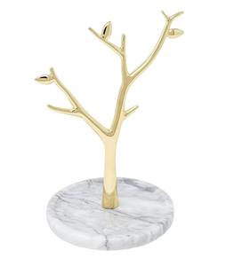 Support de bijoux en argent de conception d'arbre avec l'accent d'oiseau organisateur élégant pour boucles d'oreilles colliers anneaux vanité et décor à la maison - Product Image 3