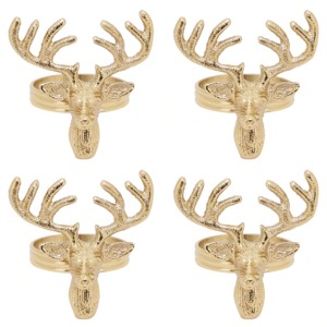 แหวนผ้าเช็ดปากรูปกวางเรนเดียร์หรูหราอุปกรณ์รับประทานอาหารทำจากโลหะเงินสำหรับโรงแรมและร้านอาหาร - Product Image 3