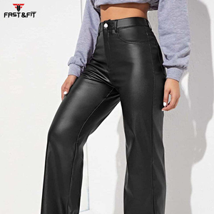 Nueva llegada logotipo personalizado pantalones de las mujeres ropa deportiva motorista de moda de alta calidad pantalones de las mujeres de cuero genuino - Product Image 6