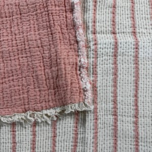 100% Algodón 8 Capas Muselina Rosa Manta Bebé y Niños XL 120x100 cm Color Coral - Product Image 2