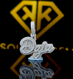 Lettre personnalisée Hip Hop pendentif, personnalisé votre lettre, hommes Hip Hop numéro pendentif, Moissanite pendentif, glace sur Hip Hop bijoux - Product Image 1