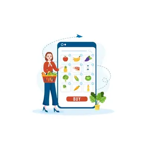 맞춤형 기능을 갖춘 새로 설계된 온라인 식료품 점 응용 프로그램 수출 업체 판매 응용 프로그램