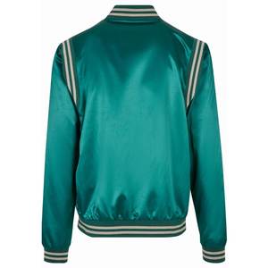 Nuevo diseño de chaqueta universitaria de satén 100% poliéster satén Letterman Bomber chaqueta de invierno hombro rayas botón Up Varsity chaqueta - Product Image 2