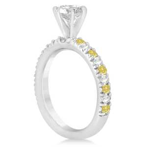 Ensemble de mariage en or blanc 18 carats avec diamant jaune de 1,14 carat et diamant pour les mariées - Product Image 3