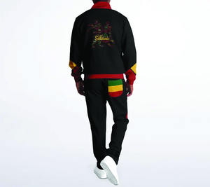 Chándal multicolor de moda con verde, amarillo, rojo y negro. Transpirable y elástico, ideal para deportes, jogging y uso diario informal. - Product Image 2