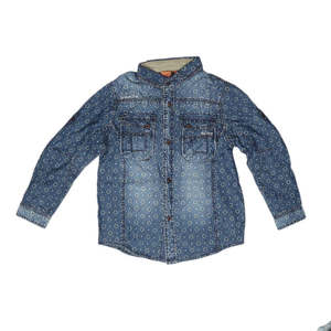 เสื้อเชิ้ตเดนิมแขนยาวสำหรับเด็กผู้ชาย - สีฟ้า - Product Image 1