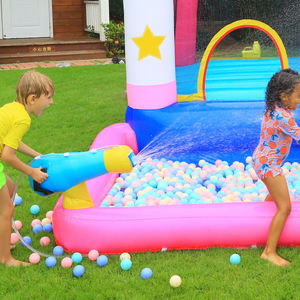 Castillo Inflable de Unicornio con Tobogán para Niños, Material de PVC, Soplador de Aire de 450W, Diseño Portátil - Product Image 3