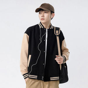 Blouson universitaire homme personnalisé en 100 % laine fine de haute qualité, couleur unie, manches longues, style décontracté pour l'hiver – Vente en gros - Product Image 5