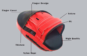 Manoplas de perforación personalizadas duraderas de cuero de vaca 100% para hombres, equipo de entrenamiento de boxeo ligero, almohadilla de enfoque - Product Image 3