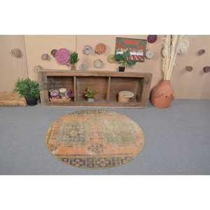 Alfombra turca Vintage verde naranja clásica 4,1X4,2 pies diseño de retazos hecho a mano lana viscosa Material látex respaldo para la vida - Product Image 3