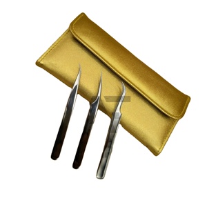 Pince à épiler japonaise en acier inoxydable la plus vendue pour extensions de cils, finition miroir, courbée et droite, pour isolation des cils, magnétique - Product Image 4